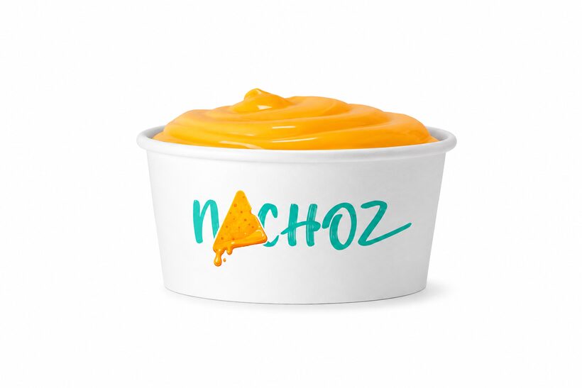 A cup of Nachoz cheese sauce